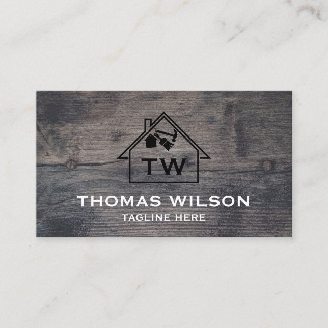 Professional Construction Handyman Carpenter Tools Business Card (Front)