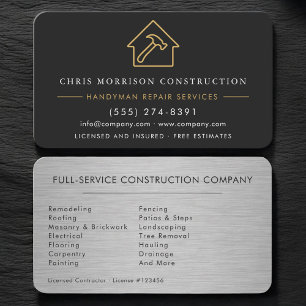 Professional Construction Tradesman Business Card