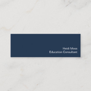 Professional Consultant Minimalist Navy Blue Mini Business Card
