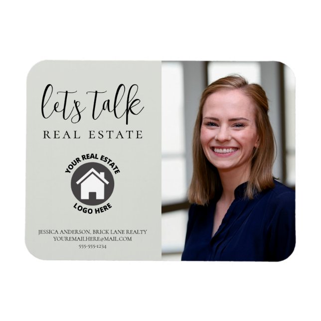 Professional Contact Info Photo Real Estate  Magnet (Horizontal)