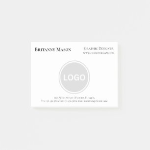 Professional Contact Information Business Logo Post-it Notes