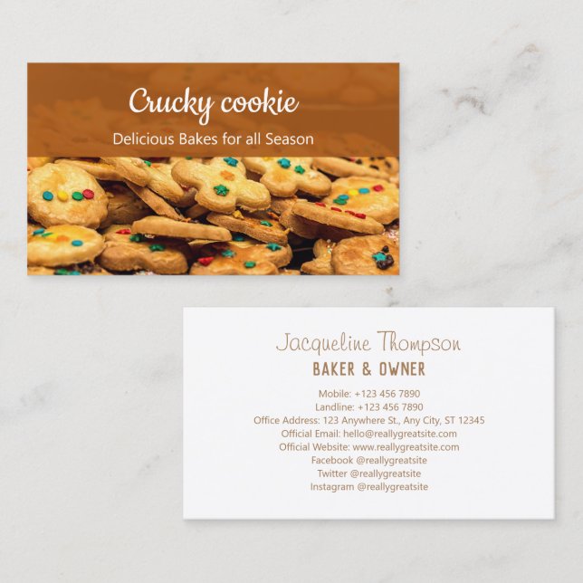professional cookies photo Business Card (Front/Back)
