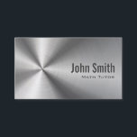 Professional Cool Metal Background Math Tutor Business Card<br><div class="desc">Cool Stainless Steel Math Tutor Business Card.</div>