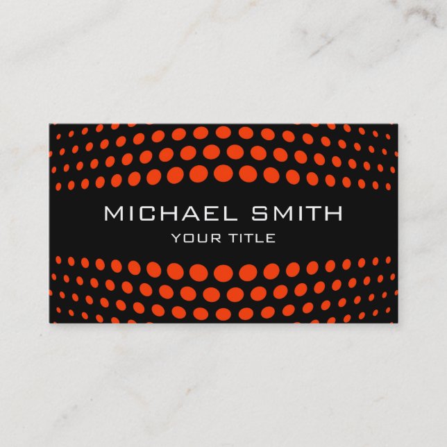 Professional Coquelicot Polka Dot Pattern Business Card (Front)