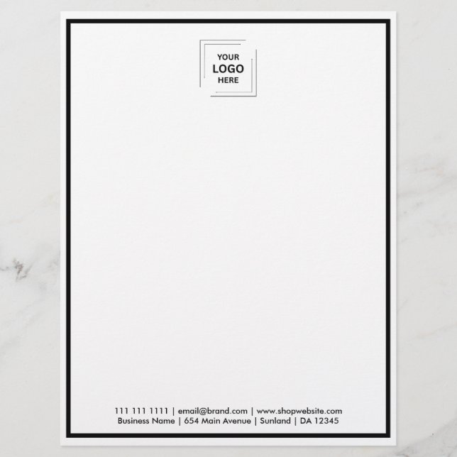 Professional Corporate Business Letter Template Custom Letterhead (Front)