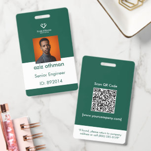 Professional Corporate Employee Photo ID Badge wit