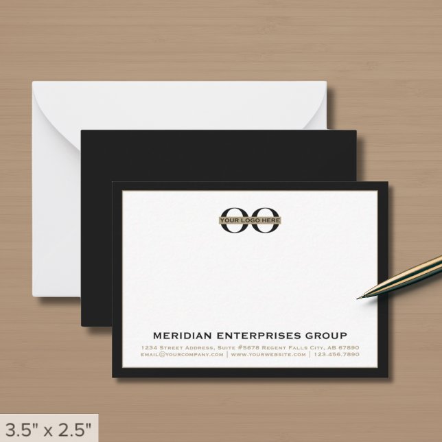Professional Corporate Logo Business Note Card (Creator Uploaded)