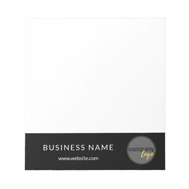 PROFESSIONAL CORPORATE LOGO ON BLACK BUSINESS NOTEPAD (Front)