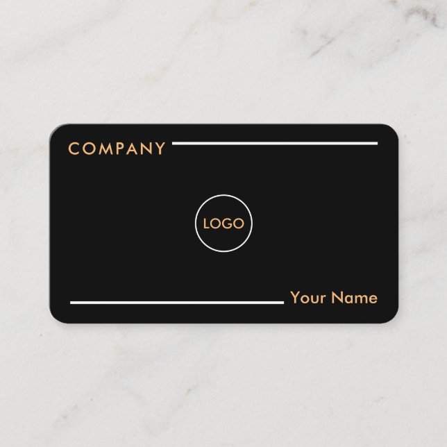 Professional corporate style black business card (Front)