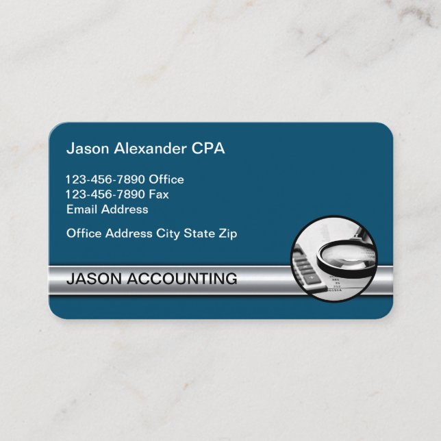 Professional CPA Accountant Business Cards Design (Front)
