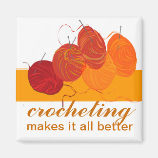 Professional Craft Artist Crocheting Hobby Magnet