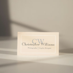 Professional Cream Minimalist Business Card