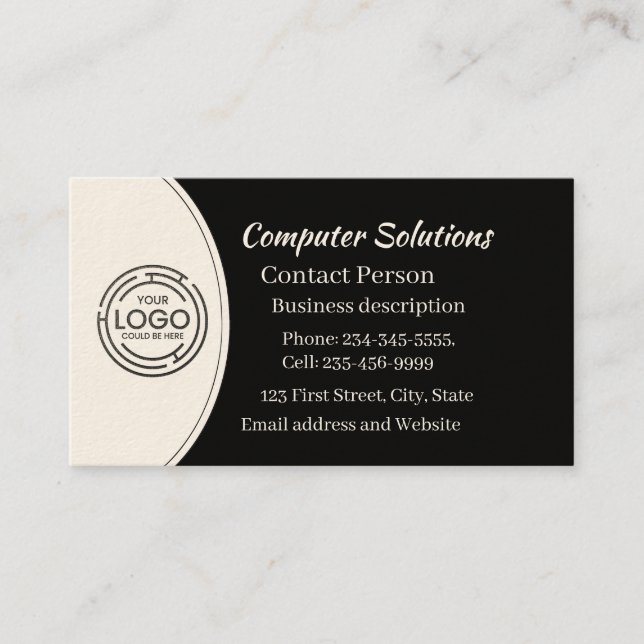 Professional Create Your Own Logo Elegant Business Card (Front)