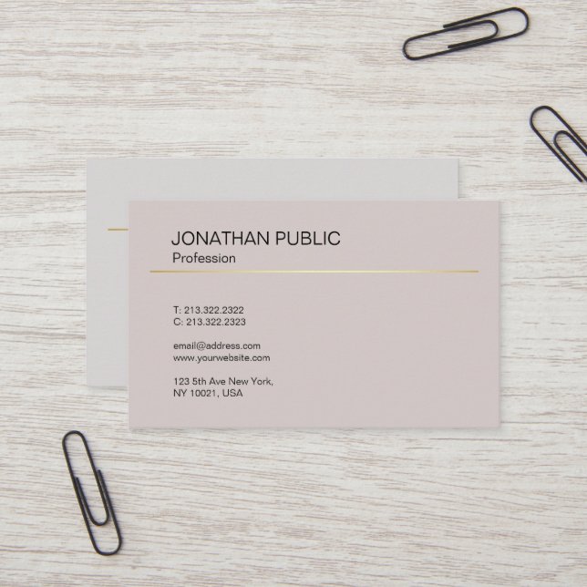 Professional Creative Design Minimalist Plain Luxe Business Card (Front/Back In Situ)