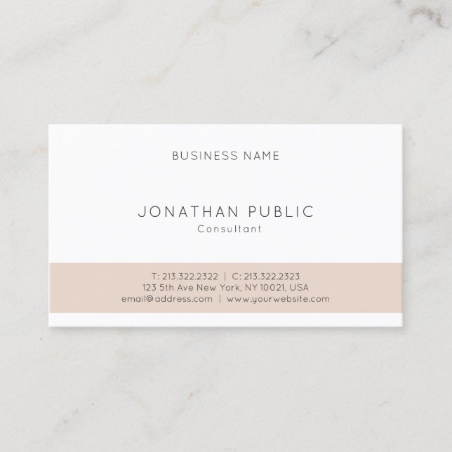 Professional Creative Minimalistic Modern Monogram Business Card (Front)