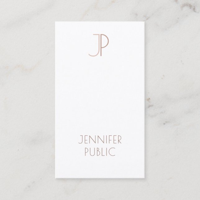Professional Creative Monogram Design Modern Plain Business Card (Front)