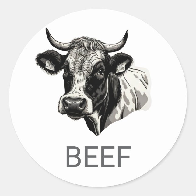 Professional Custom Beef Wedding Meal Choice   Cla Classic Round Sticker (Front)