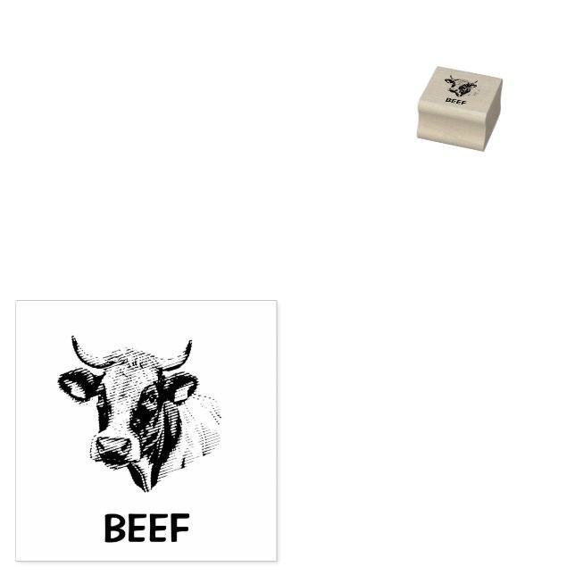 Professional Custom Beef Wedding Meal Choice   Rubber Stamp (Stamped)