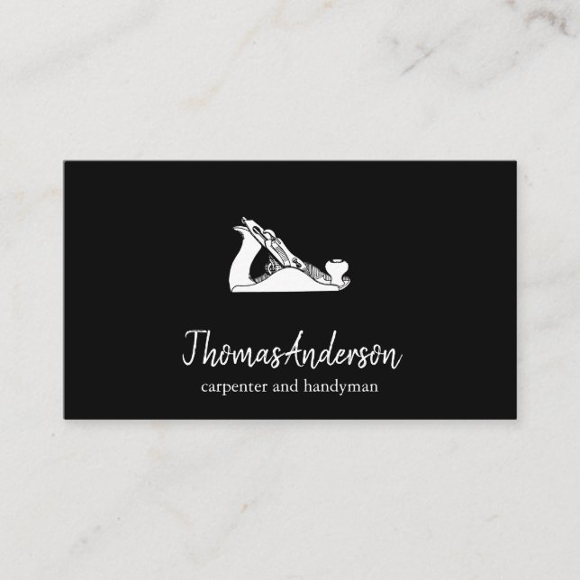 Professional Custom Black Building Construction  Business Card (Front)
