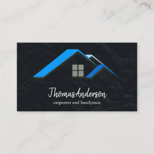 Professional Custom Black Building Construction Business Card