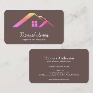 Professional Custom Black Building Construction Business Card