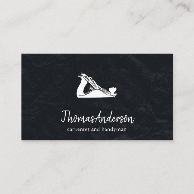 Professional Custom Black Building Construction  Business Card (Front)