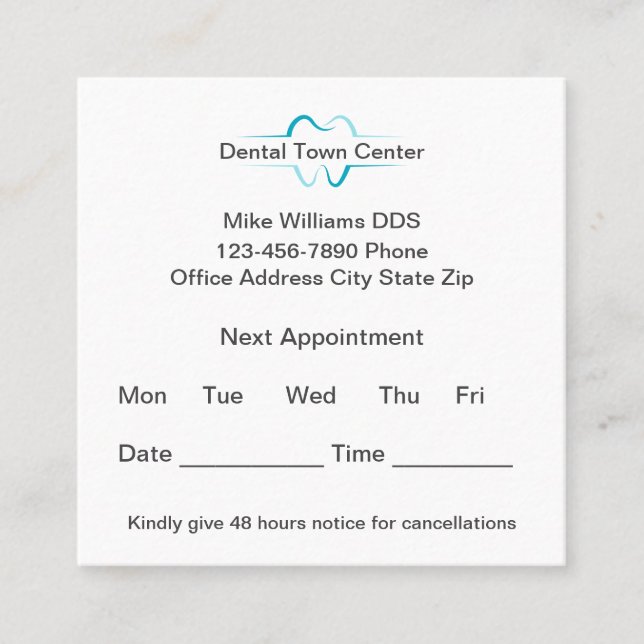 Professional Custom  Business Appointment Card (Front)