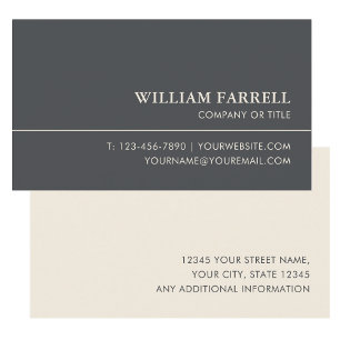 Professional Custom Business Card Grey and Cream