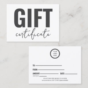 Professional Custom Business Gift Certificates