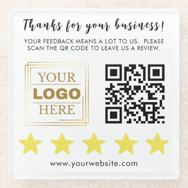 Professional Custom  Business Glass Coaster (Front)