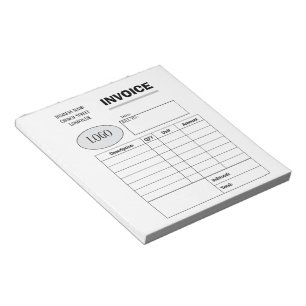 Professional custom business invoice notepad