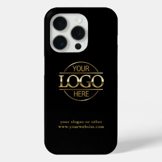 Professional Custom Business Logo | Black Minimal iPhone 15 Pro Case