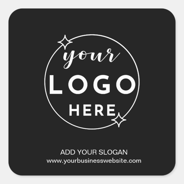Professional Custom Business Logo Black Sticker (Front)