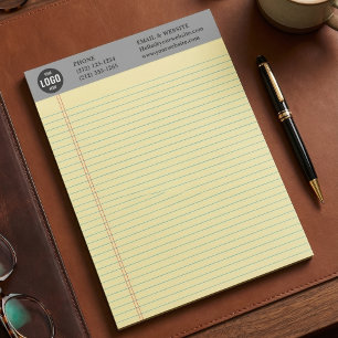 Professional Custom Business Logo Grey Notepad
