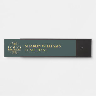 Professional Custom Business Logo Job Title Green Door Sign