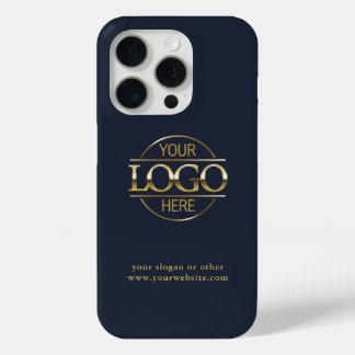 Professional Custom Business Logo | Navy Blue iPhone 15 Pro Case