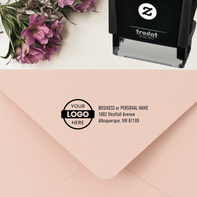 Professional Custom Business Logo Return Address Self-inking Stamp (Creator Uploaded)