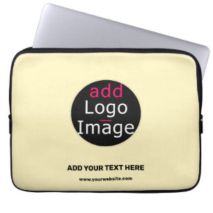 Professional Custom Business Logo Vanilla Hue Laptop Sleeve