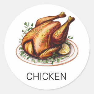 Professional Custom Chicken Wedding Meal Choice    Classic Round Sticker