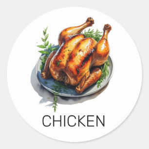 Professional Custom Chicken Wedding Meal Choice    Classic Round Sticker