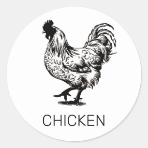 Professional Custom Chicken Wedding Meal Choice    Classic Round Sticker