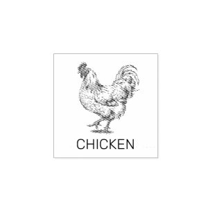 Professional Custom Chicken Wedding Meal Choice Rubber Stamp