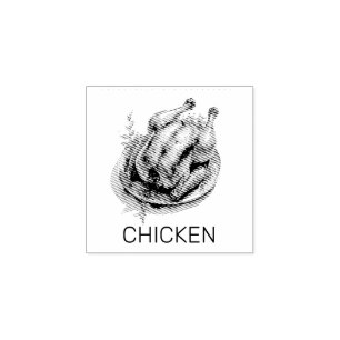 Professional Custom Chicken Wedding Meal Choice Rubber Stamp