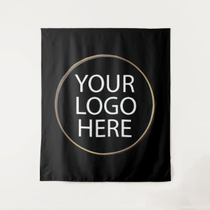 Professional Custom Company Logo Business Black    Tapestry