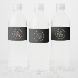 Professional Custom Company Logo Business Black    Water Bottle Label