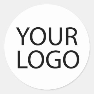 Professional Custom Company Logo Business White Classic Round Sticker
