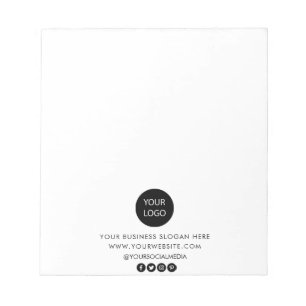 Professional Custom Company Logo Business White Notepad
