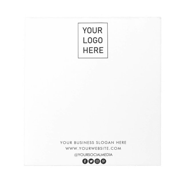 Professional Custom Company Logo Business White Notepad (Front)