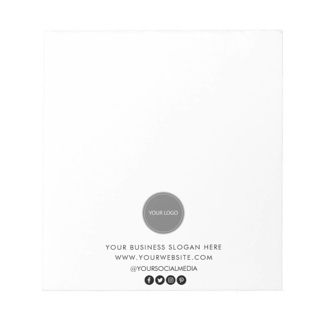 Professional Custom Company Logo Business White Notepad (Front)