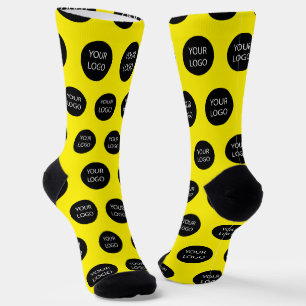 Professional Custom Company Logo Business Yellow Socks